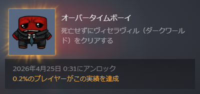 Overtime Boy 取得時実績取得率 0.2%